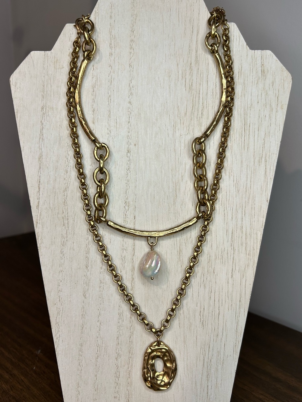 White House Black Market Convertible 3-in-1 Gold-tone Layered Pearl Necklace